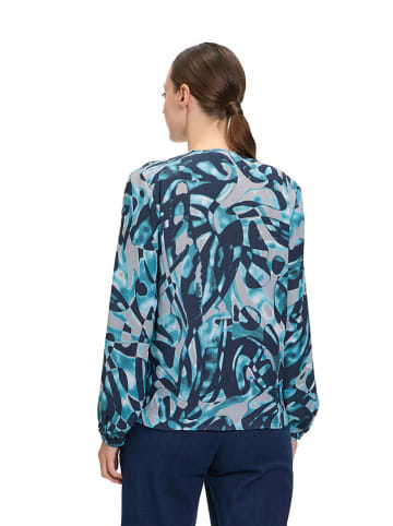 BETTY & CO Bluse in Dunkelblau/ Blau/ Grau