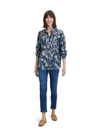 BETTY & CO Bluse in Dunkelblau/ Hellblau/ Camel