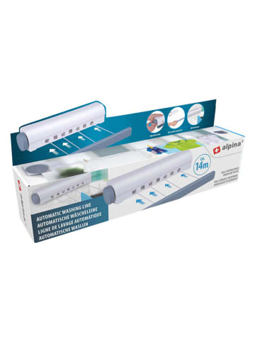 Alpina Uittrekbare waslijn wit/grijs - (B)29 x (H)6 x (D)5,5 cm