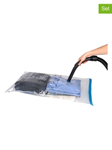 Alpina 2-delige set: vacuumkledingzakken transparant/blauw