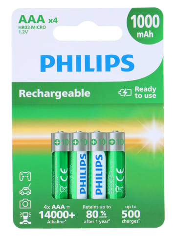 Philips AAA batterijen 1000 mAh - 4 stuks