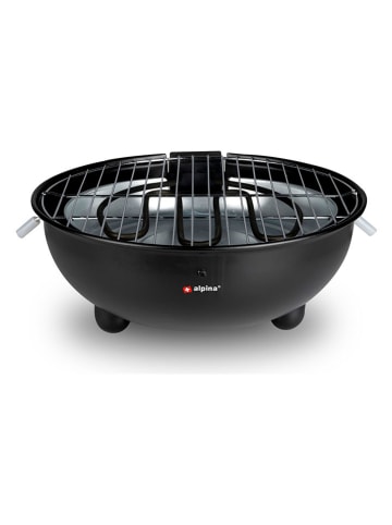 Alpina Stołowy grill elektryczny w kolorze czarnym - Ø 30 cm