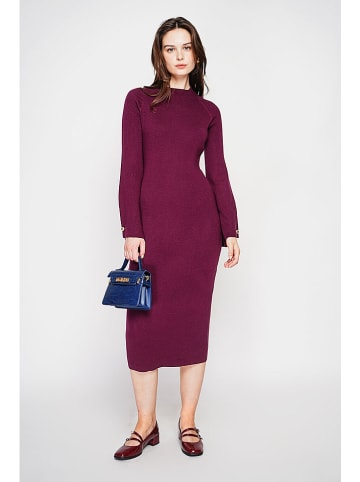 C& Jo Sukienka dzianinowa w kolorze bordowym