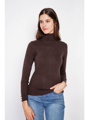 C& Jo Rollkragenpullover in Braun
