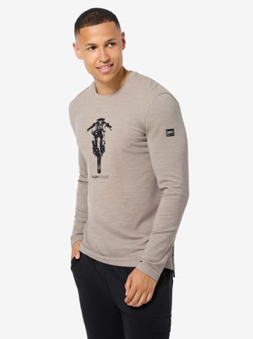 super.natural Longsleeve "Scrambler Brush" beige/zwart