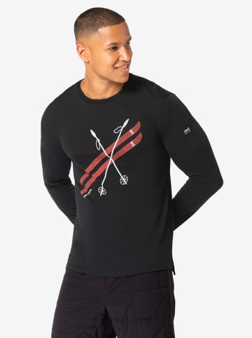 super.natural Funktionslongsleeve "Kryssede Ski" in Schwarz