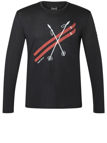 super.natural Functionele longsleeve "Kryssede Ski" zwart