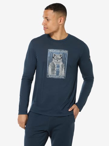 super.natural Funktionslongsleeve "Bearski" in Dunkelblau