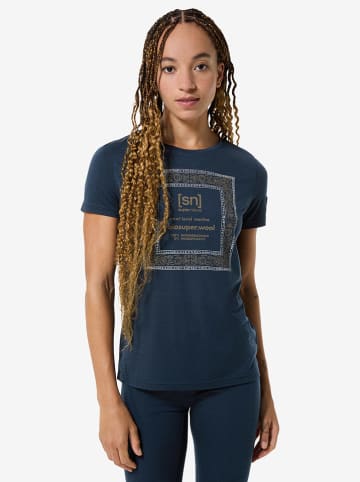 super.natural Functioneel shirt "Bandana Bio" donkerblauw/wit