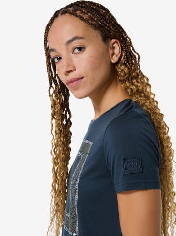 super.natural Funktionsshirt "Bandana Bio"  in Dunkelblau/ Weiß