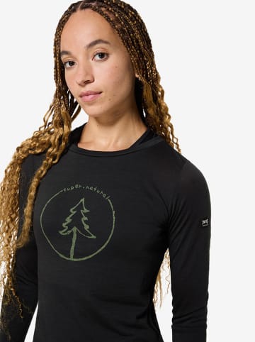 super.natural Funktionslongsleeve "Bubble Tree" in Schwarz