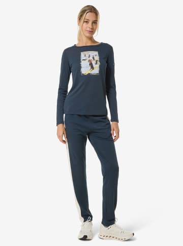 super.natural Functionele longsleeve "Dachshund Party" donkerblauw/wit