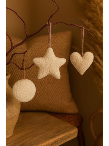 ABERTO DESIGN 3er-Set: Dekohänger in Creme - (L)12 cm