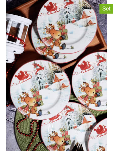 Hermia 6er-Set: Dessertteller in Weiß/ Bunt - Ø 20 cm