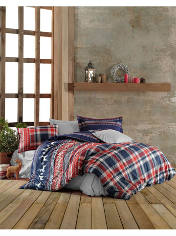 Colourful Cotton Komplet pościeli w kolorze granatowo-czerwonym