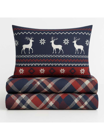 Colourful Cotton Beddengoedset donkerblauw/rood