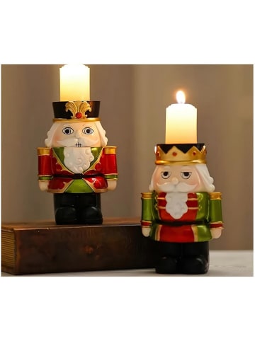 ABERTO DESIGN 2er-Set: Kerzenständer in Bunt - (H)14 x Ø 10 cm