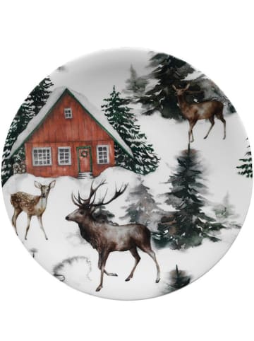 Hermia 6er-Set: Dessertteller in Weiß/ Grün - Ø 21 cm