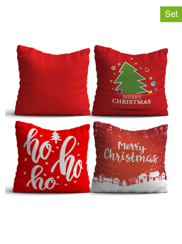 Colorful Cotton 4er-Set: Kissen in Rot