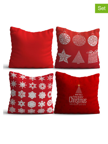 Colorful Cotton 4-delige set: kussens rood