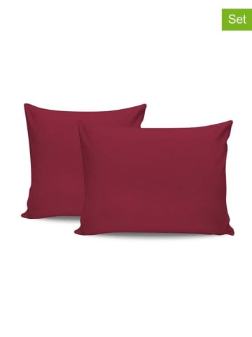 MIX&MATCH 2-delige set: renforcé kussenhoezen donkerrood