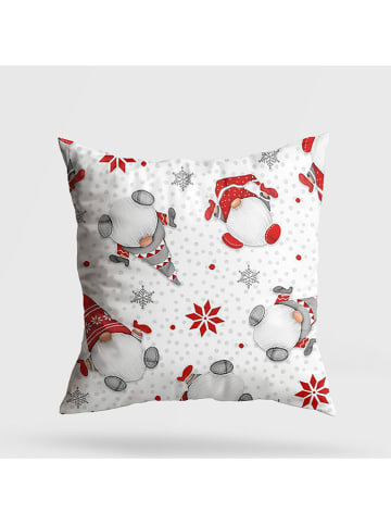 ABERTO DESIGN Kussen wit/rood/grijs