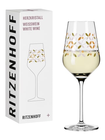 RITZENHOFF Weißweinglas "Herzkristall" in Grün/ Orange - 380 ml