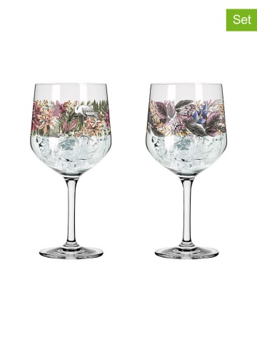 RITZENHOFF 2er-Set: Gingläser ''Schattenfauna'' in Bunt - 720 ml