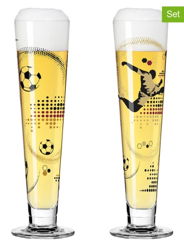 RITZENHOFF 2-delige set: bierglazen "Heldenfest" meerkleurig - 385 ml
