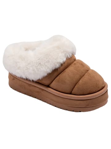 C'M Pantoffels lichtbruin