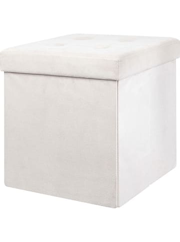 Ethnical Life Hocker w kolorze białym ze schowkiem - 37,5 x 37,5 x 37,5 cm