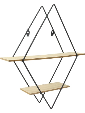 Ethnical Life Wandmeubel zwart/naturel - (B)40 x (H)46 x (D)10 cm