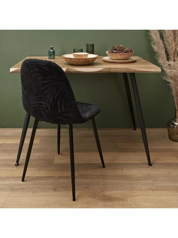 Ethnical Life Eetkamerstoel "Leaf" zwart - (B)44 x (H)86 x (D)50 cm