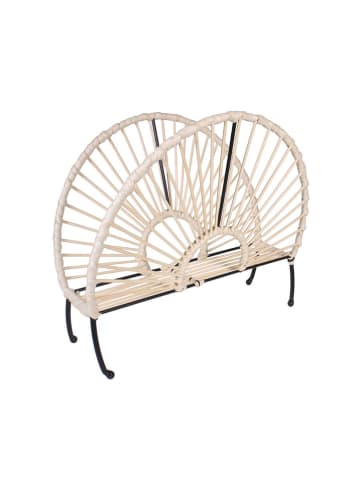 Ethnical Life Tijdschriftenhouder naturel/zwart - (B)36 x (H)29 x (D)17,5 cm