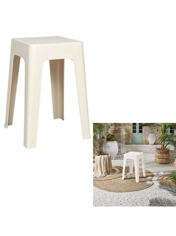 Ethnical Life Hocker w kolorze kremowym - 34,5 x 47 x 34,5 cm