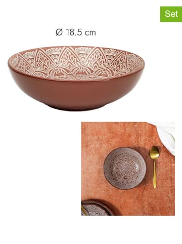 Ethnical Life 6er-Set: Suppenteller ''Sahara'' in Terrakotta - Ø 18,5 cm