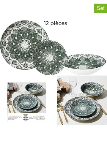 Ethnical Life 12-delig tafelservies "Mandala" groen