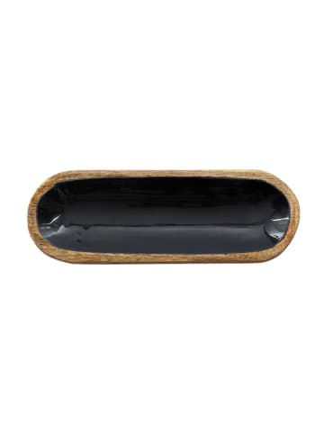 Ethnical Life Serveerdienblad "Manguier" zwart/naturel - (L)31 x (B)10 cm