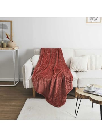 HYGGE Plaid lichtbruin/rood - (L)200 x (B)150 cm
