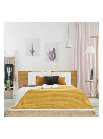 HYGGE Überwurf in Gelb/ Weiß - (L)220 x (B)180 cm