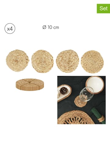 every ware 4er-Set: Jute-Untersetzer in Beige - Ø 10 cm