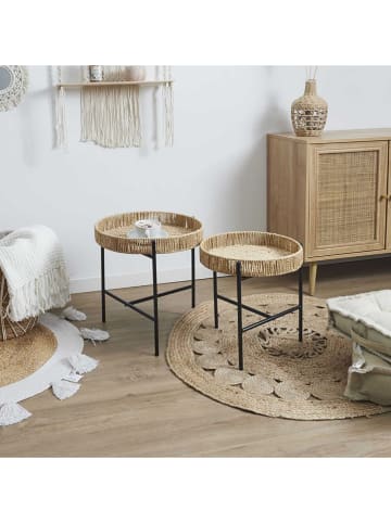 Ethnical Life Set van twee tafels "Pampa" lichtbruin/zwart