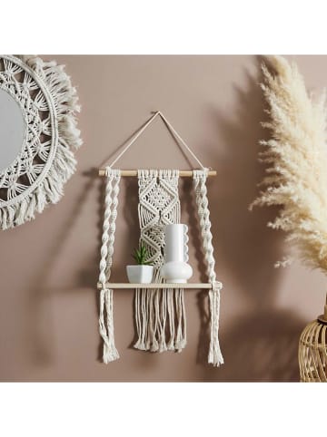 Ethnical Life Regał ścienny "Boho" w kolorze kremowym - 30 x 50 x 15 cm