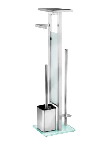 Wenko Zestaw WC "Debar" w kolorze srebrnym - wys. 70,5 cm
