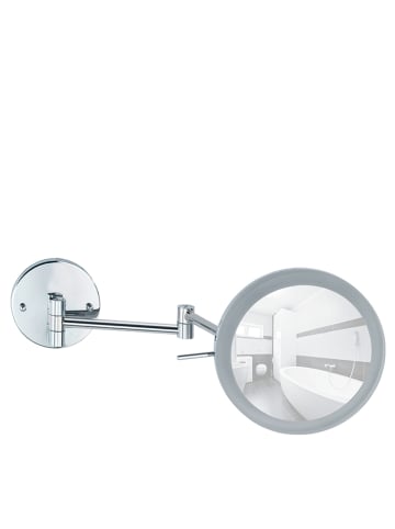 Wenko Lusterko ścienne LED "Aura" w kolorze srebrnym - Ø 16,5 cm