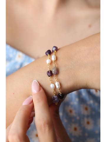 Pierres delicates Vergulde armband met edelstenen