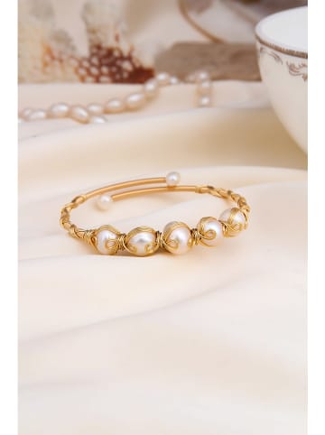 Pierres delicates Vergulde armband met parel