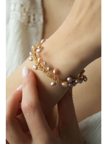 Pierres delicates Vergulde armband met parel