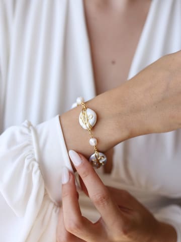 Pierres delicates Bransoletka w kolorze białym z perłami