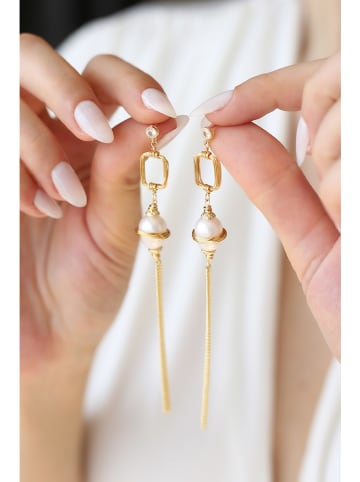 Pierres delicates Perlen-Ohrringe in Weiß